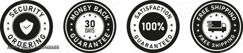 Money back guarantee, Free Shipping Trust Badges ,Trust Badges