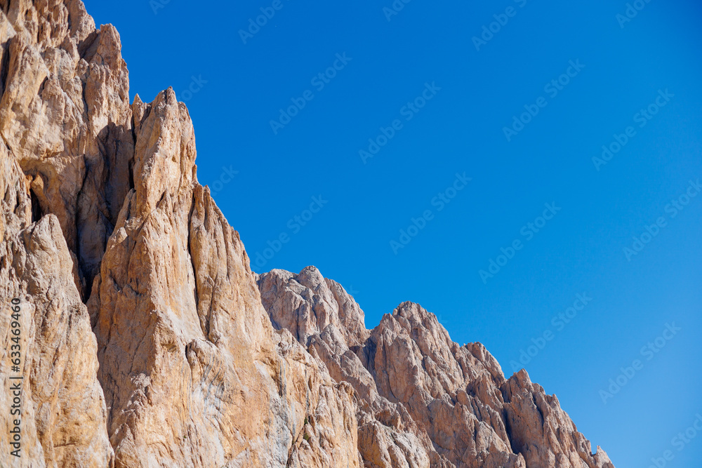 Fototapeta premium Aladaglar National Park. Cloudy mountain landscape. Transmountain trips. Trekking Aladaghlar. Turkey..