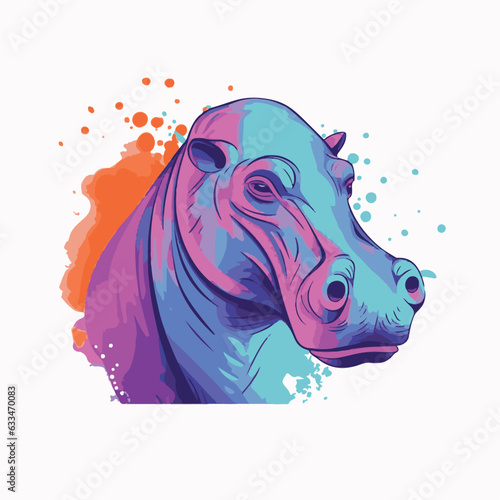 Logo vector illustration of an Hippopotamus