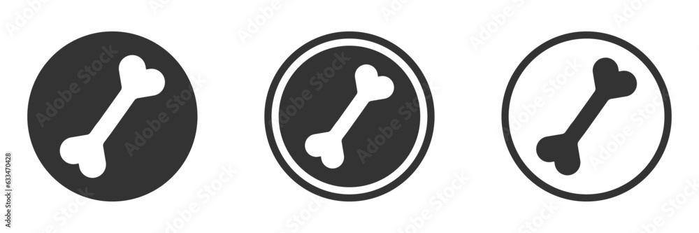 Dog bone flat graphic vector icons set Dog bone flat graphic vector icons set