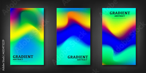 Set of covers design templates with vibrant gradient background. Trendy modern design. Applicable for placards  banners  flyers  presentations  covers and reports. Vector illustration.