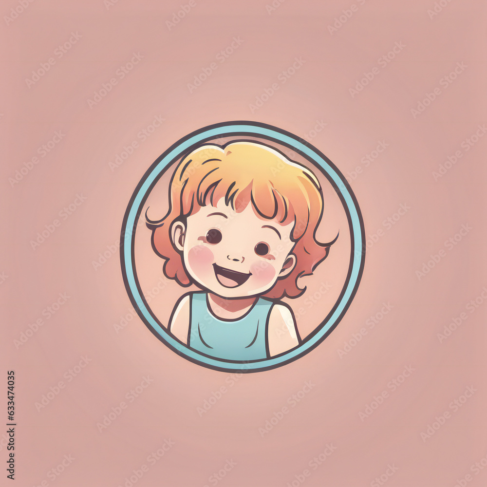 Happy child illustration, detailed, pastel colors Happy child illustration, detailed, pastel colors