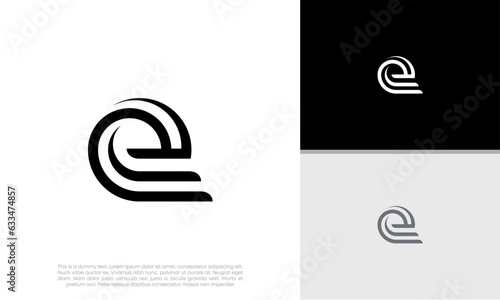 Initials E logo design. Initial Letter Logo. Innovative high tech logo template.
