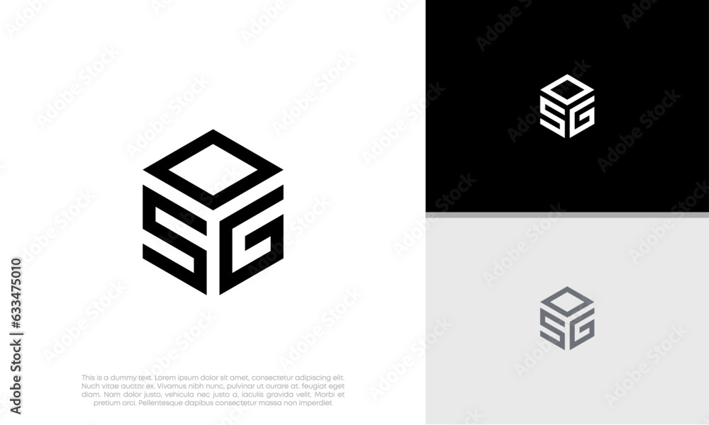 Initials SG logo design. Initial Letter Logo. Innovative high tech logo template. Initials SG logo design. Initial Letter Logo. Innovative high tech logo template.