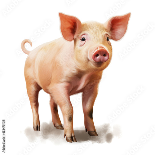 cute piglet on transparent background
