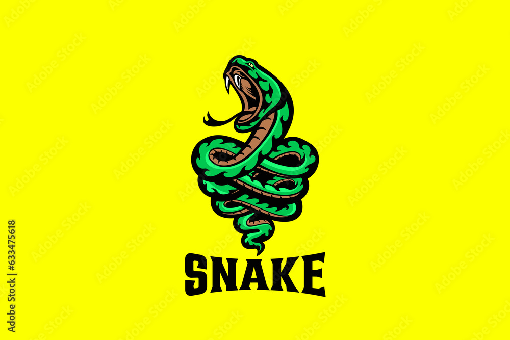 Snake Logo Viper Abstract Design Aggressive Sports Design Style.