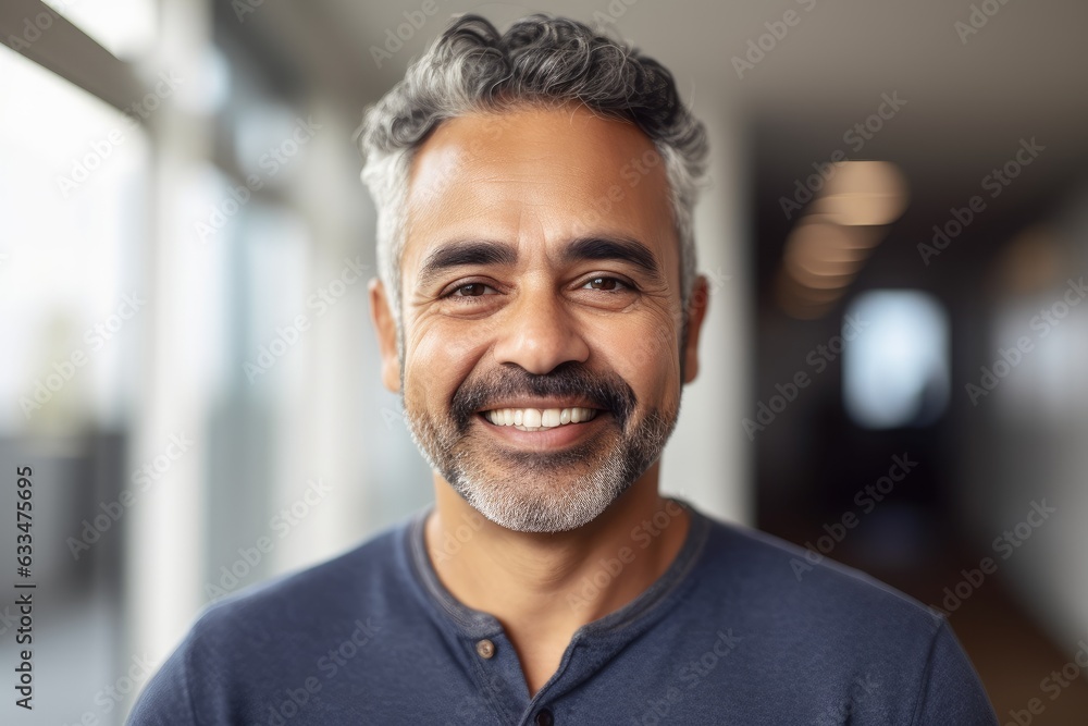 Middle aged businessman of latin ethnicity smiling in a modern office Middle aged businessman of latin ethnicity smiling in a modern office