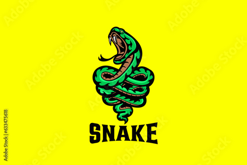 Snake Logo Viper Abstract Design Aggressive Sports Design Style.
