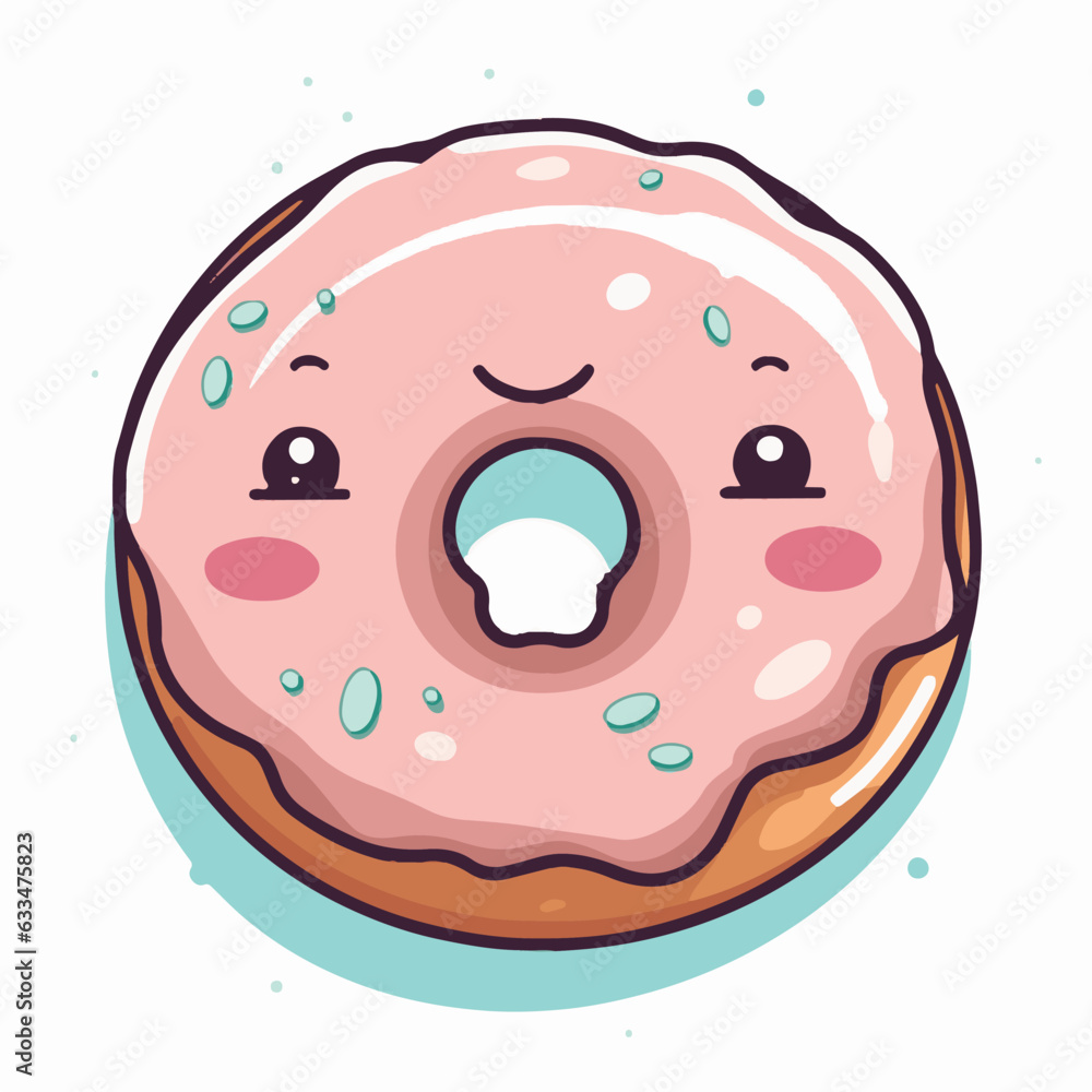 Logo vector illustration of an Kawaii Donut Logo vector illustration of an Kawaii Donut
