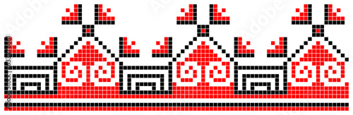 Vector illustration of Ukrainian ornament in ethnic style, identity, vyshyvanka, embroidery for print clothes, websites, banners