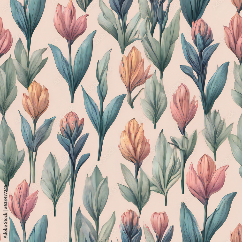 Plants, detailed, pastel colors Plants, detailed, pastel colors