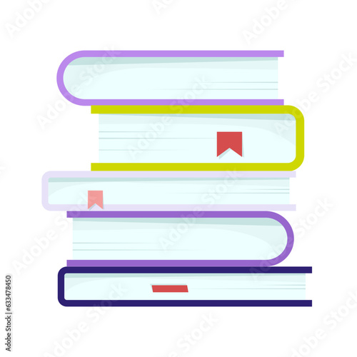 Stack of multicolored school books