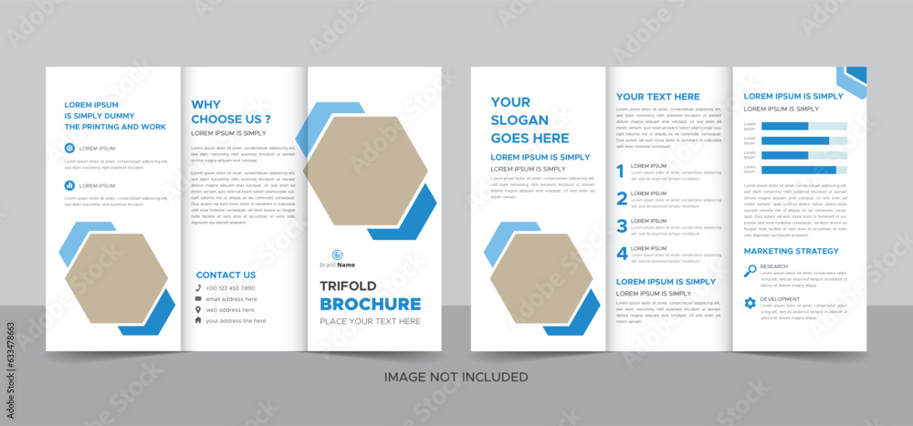 Creative corporate modern business trifold brochure template, trifold layout, letter, a4 size brochure.	
