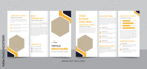 Creative corporate modern business trifold brochure template, trifold layout, letter, a4 size brochure.	
