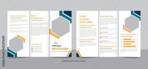 Creative corporate modern business trifold brochure template, trifold layout, letter, a4 size brochure.	
