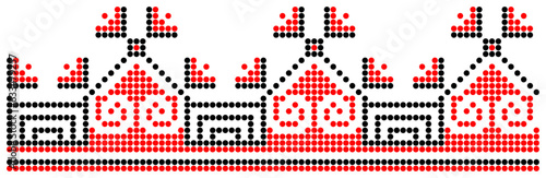 Vector illustration of Ukrainian ornament in ethnic style, identity, vyshyvanka, embroidery for print clothes, websites, banners