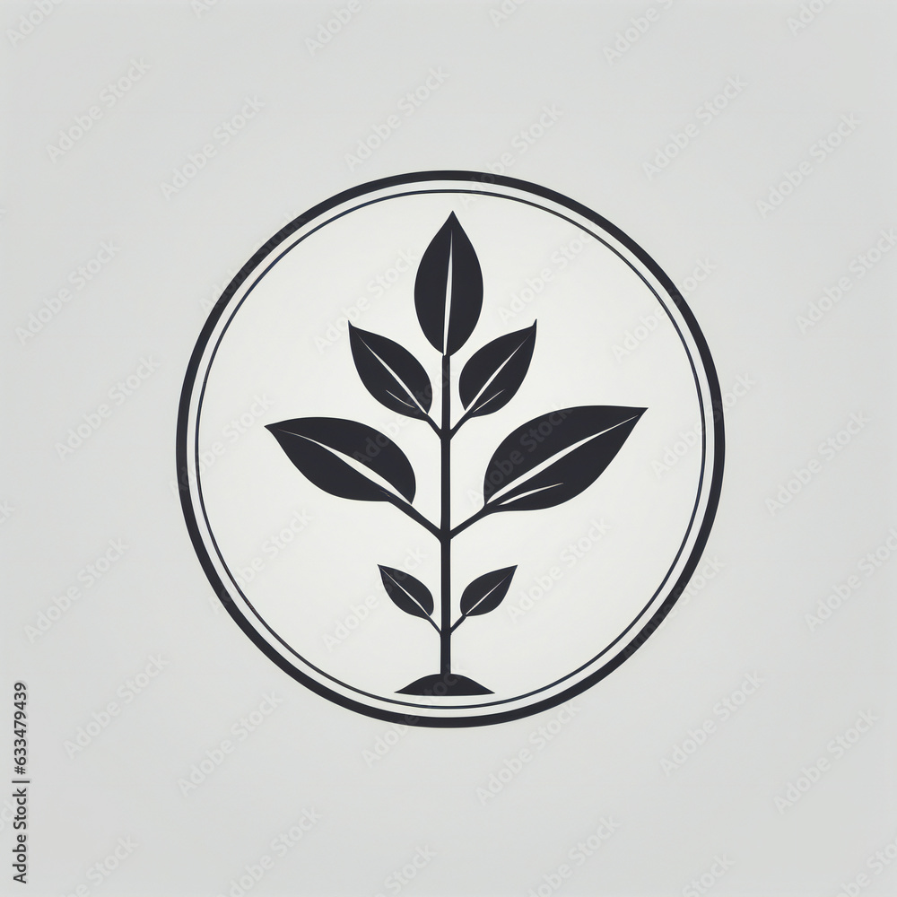 Plants illustration, minimalist, white background Plants illustration, minimalist, white background