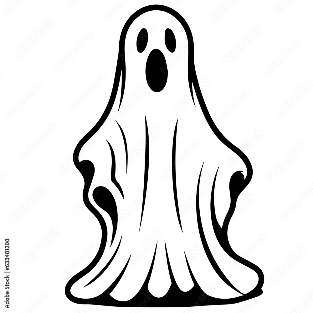 Obraz premium halloween ghosts illustration design, flat halloween ghosts element
