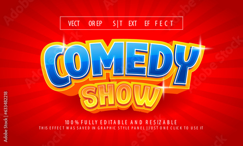 Comedy Show Text Effect or Vector Text Effect and Editable Text Style