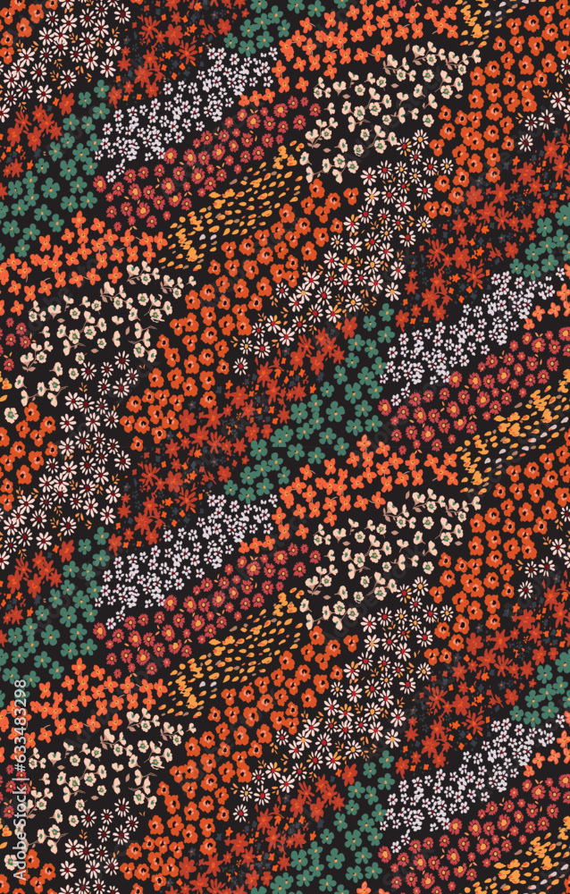Trendy seamless vector floral liberty pattern background Modern floral design perfect for fashion and decoration Trendy seamless vector floral liberty pattern background Modern floral design perfect for fashion and decoration