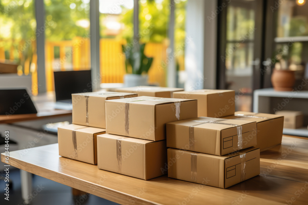 Pile of Packeges in a Office - E-Commerce and Dropshipping - AI Generated Pile of Packeges in a Office - E-Commerce and Dropshipping - AI Generated