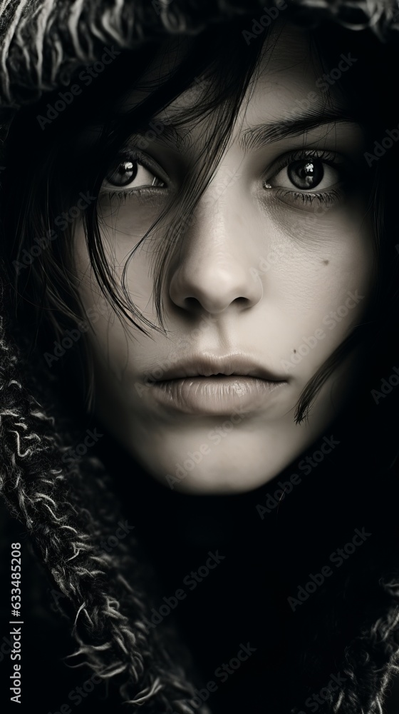 Close-up photo of awesome woman. Close-up photo of awesome woman.