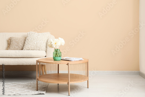 Wooden coffee table with co...