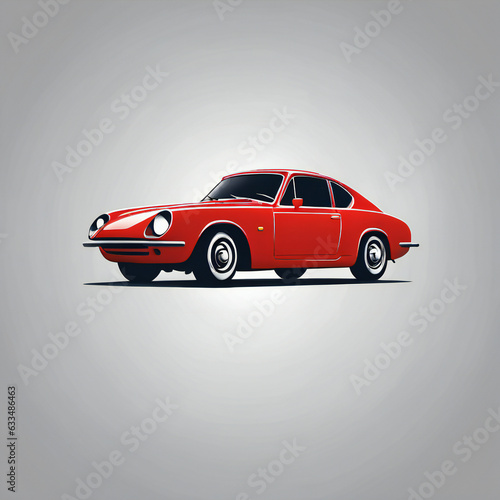 Red car illustration  minimalist