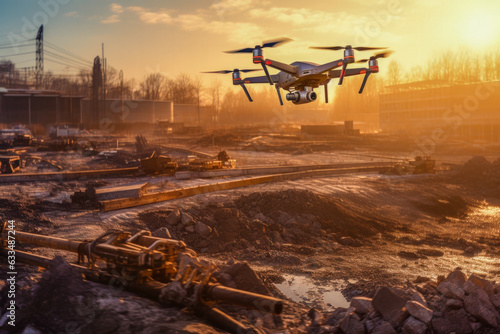 Drone activity in the sky - Generative AI