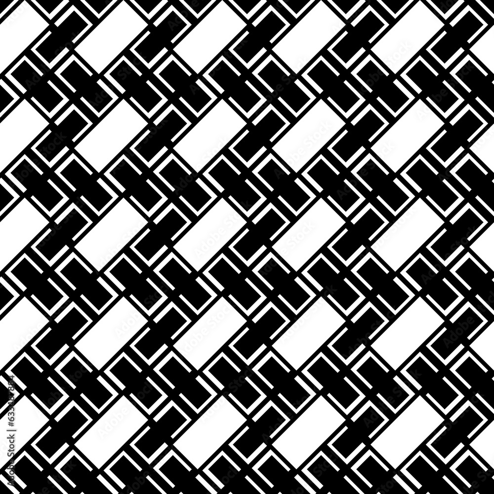 Geometrical abstract. Slanted curves. Diagonal open loops pattern. Seamless surface design with tilted sign. Repeated tiles ornament background. Mosaic motif. Grid wallpaper. Square brackets. Vector. Geometrical abstract. Slanted curves. Diagonal open loops pattern. Seamless surface design with tilted sign. Repeated tiles ornament background. Mosaic motif. Grid wallpaper. Square brackets. Vector.