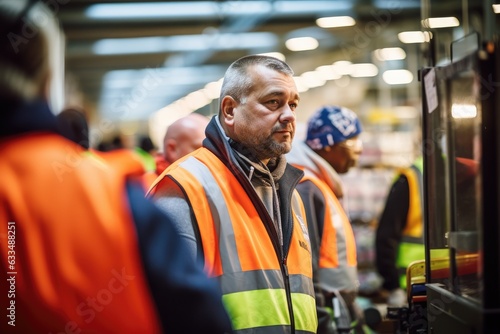 Mixed and diverse group of people working in a warehouse