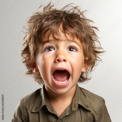 Cute little child crying, g...