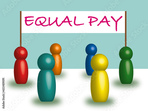 Equal Pay, abstract group, illustration