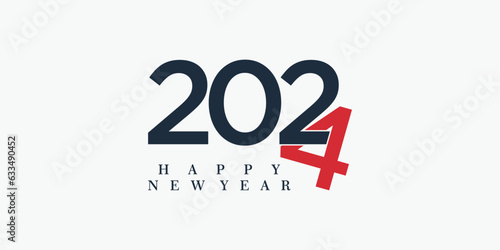 2024 happy new year logo design with 2024 number design vector