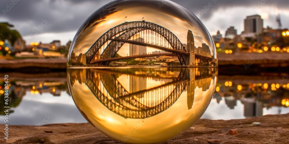 Fototapeta premium Sydney in a small planet - Generative AI
