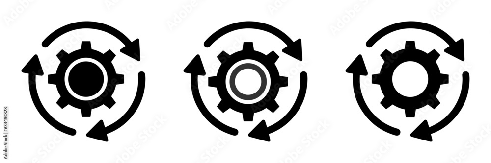 Sync process vector icons set Sync process vector icons set