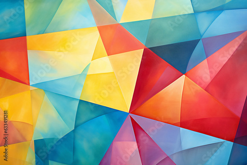 Abstract geometric polygon background with a modern colourful graphic banner design, computer Generative AI stock illustration image