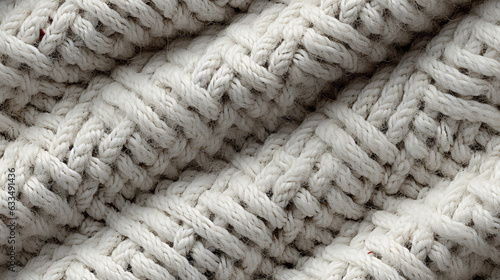Diagonal White Knit Texture
A seamless close-up of a white knitted fabric, showcasing strong diagonal patterns and organic zigzag contours. photo