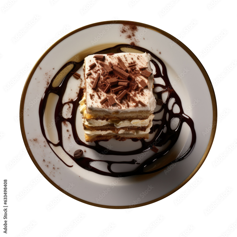Plate of Tiramisu Isolated on a Transparent Background Plate of Tiramisu Isolated on a Transparent Background
