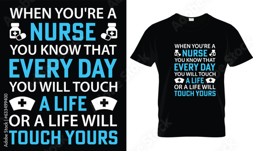 Nurse t-shirt design graphic vector.