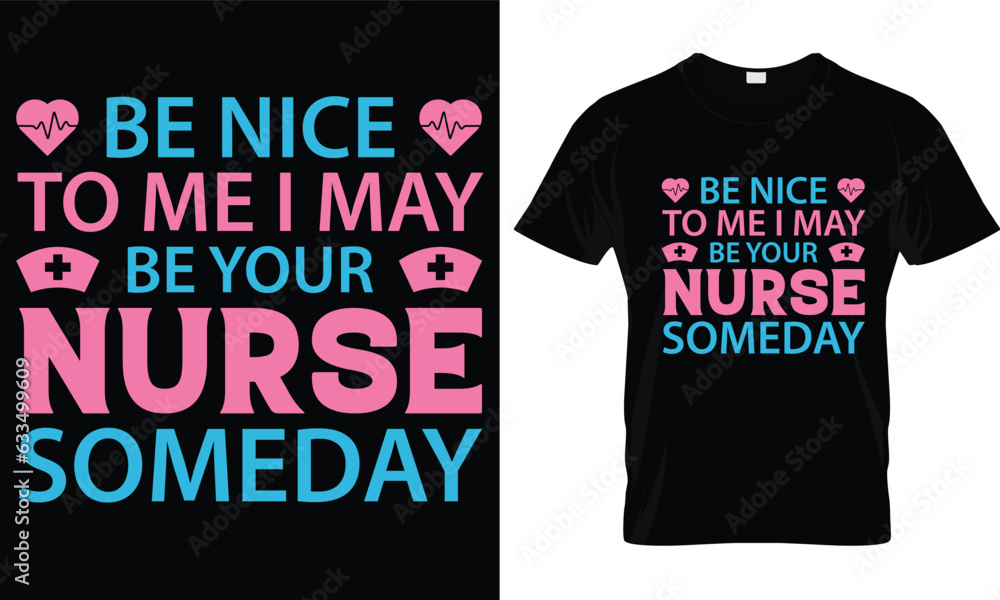 Fototapeta premium Nurse t-shirt design graphic vector.