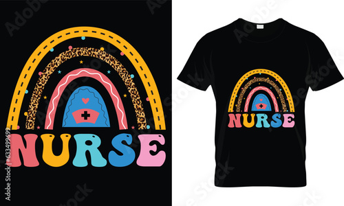Nurse t-shirt design graphic vector.