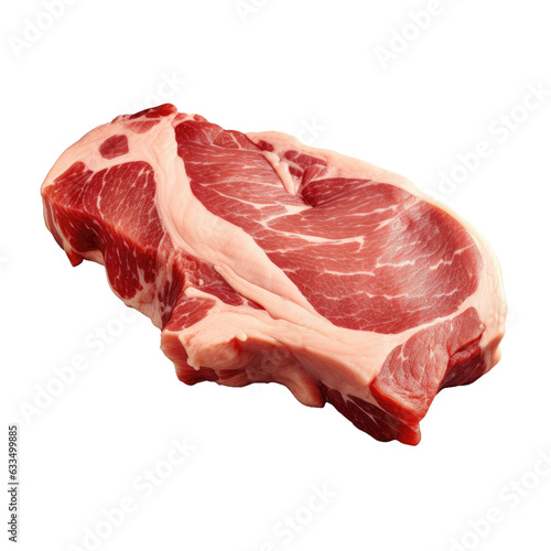 High res photo of pork shoulder blade on transparent background