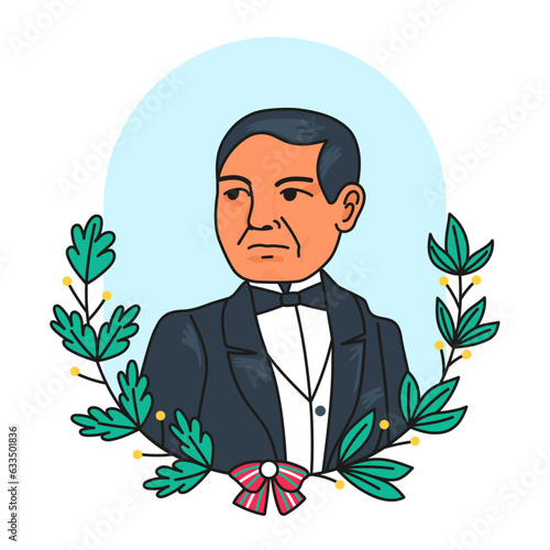 Retrato vectorial de Benito Juárez