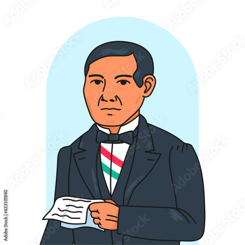Ilustración del presidente mexicano Benito Juárez