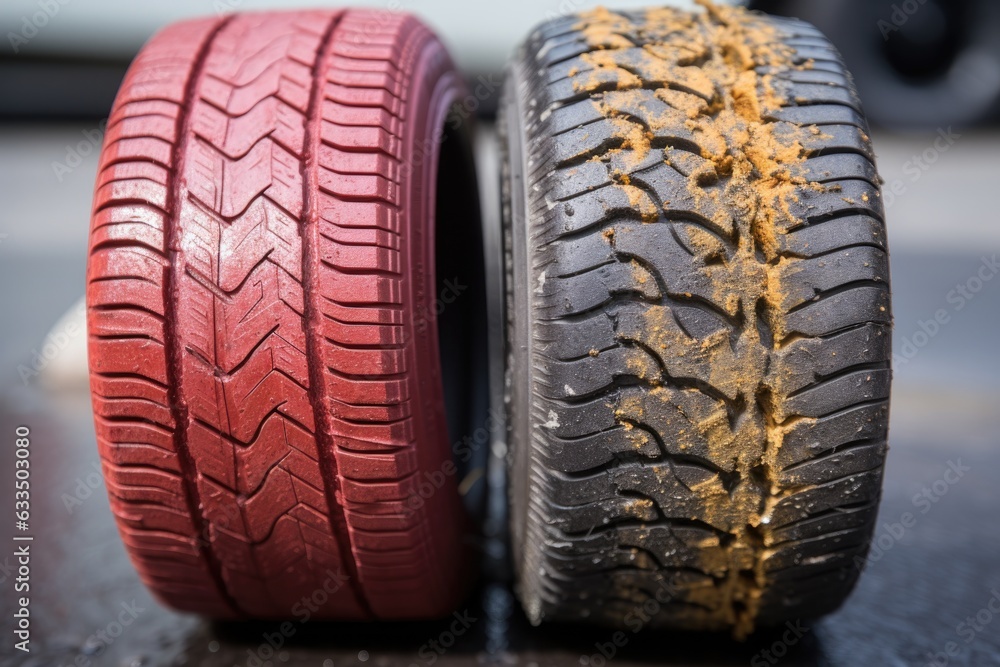 tire tread comparison: new vs worn-out
