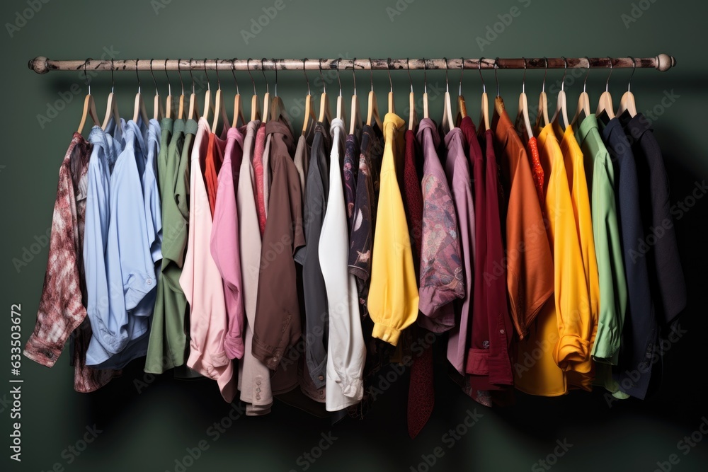 hangers with various clothing options