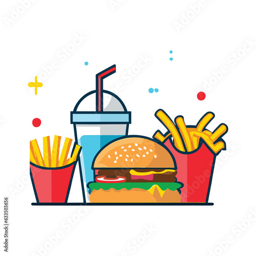 Set of fast-food items vector illustration 