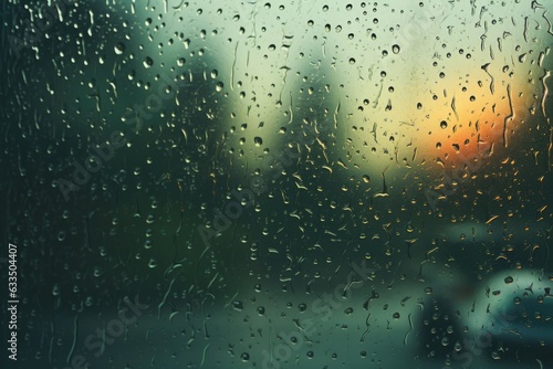 raindrops on freshly cleaned window glass