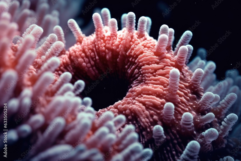 macro shot of coral polyps extending tentacles macro shot of coral polyps extending tentacles
